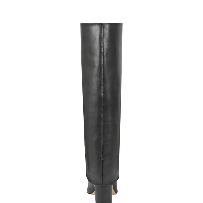 Women Marc Fisher Boots and Booties Leina Block Heel Pointy Toe Dress Boot Black
