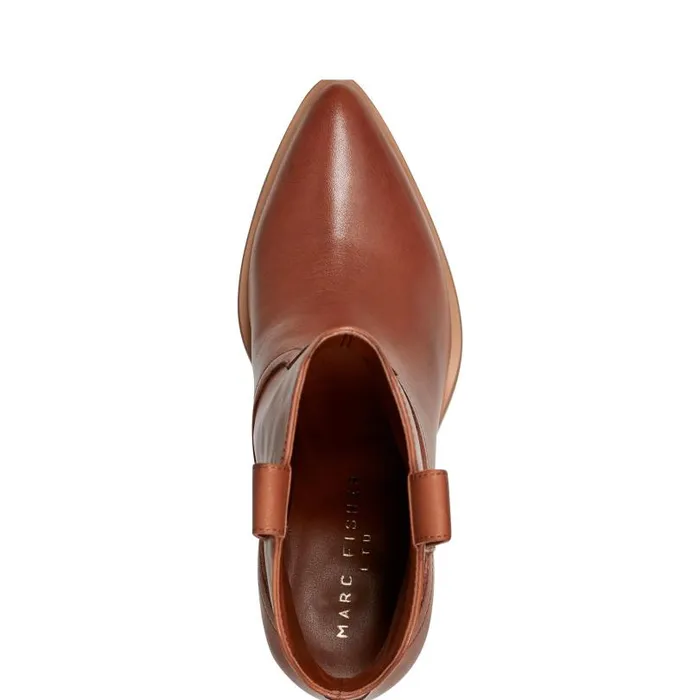 Women Marc Fisher Boots and Booties Marlie Western Bootie Natural Leather