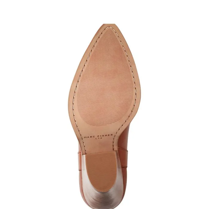 Women Marc Fisher Boots and Booties Marlie Western Bootie Natural Leather