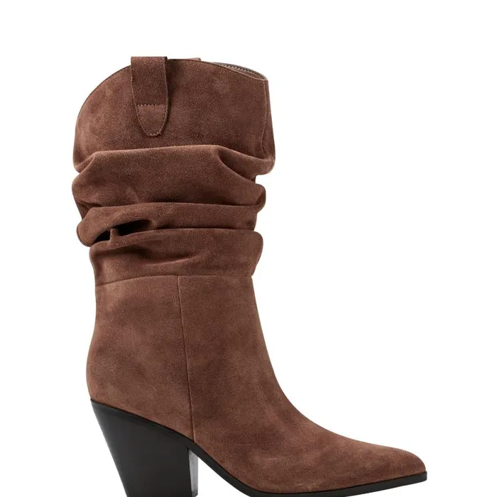 Women Marc Fisher Boots and Booties Myleea Slouchy Boot Brown Suede