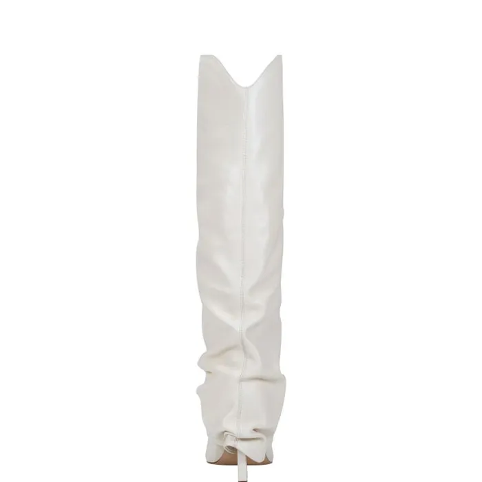 Women Marc Fisher Boots and Booties Nairine Foldover Dress Boot White Leather