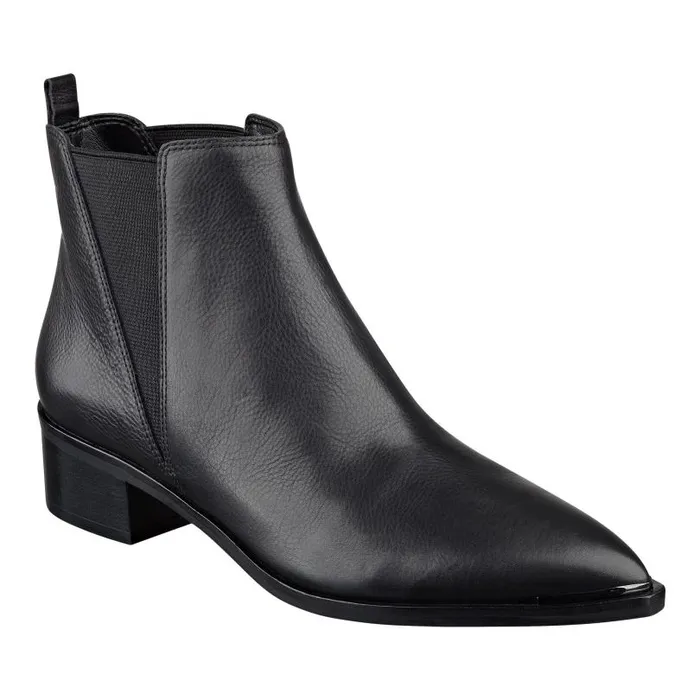Women Marc Fisher Boots and Booties Yale Pointy Toe Chelsea Bootie Black Leather