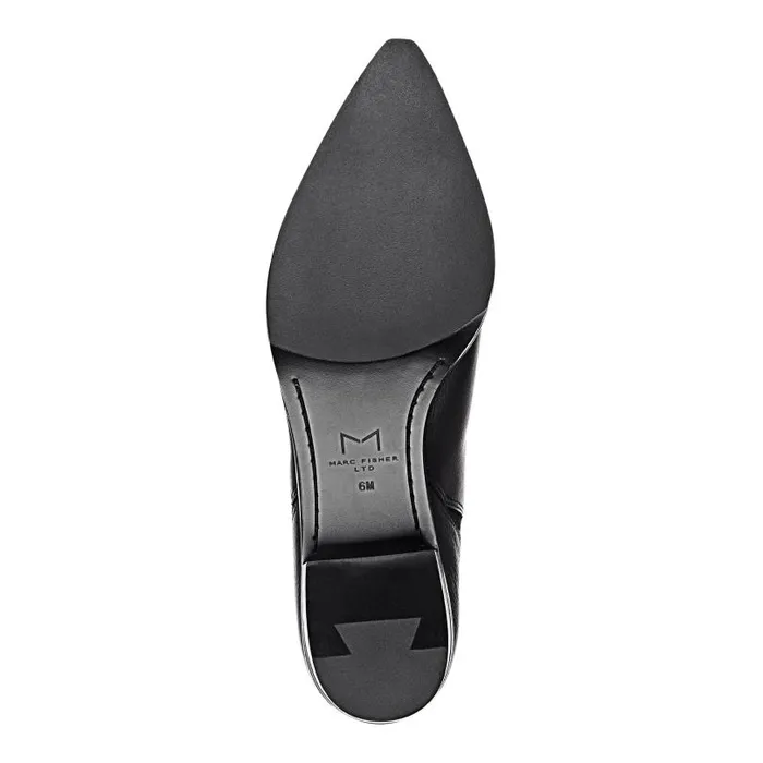 Women Marc Fisher Boots and Booties Yale Pointy Toe Chelsea Bootie Black Leather