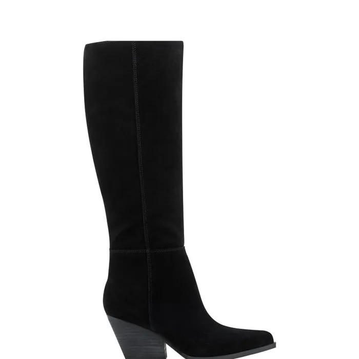 Women Marc Fisher Boots Challi Pointy Toe Boot Black Suede