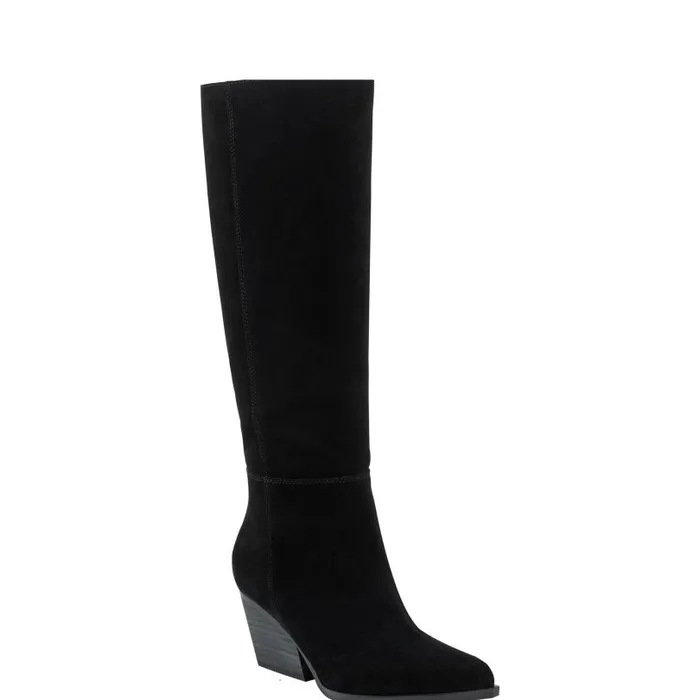 Women Marc Fisher Boots Challi Pointy Toe Boot Black Suede