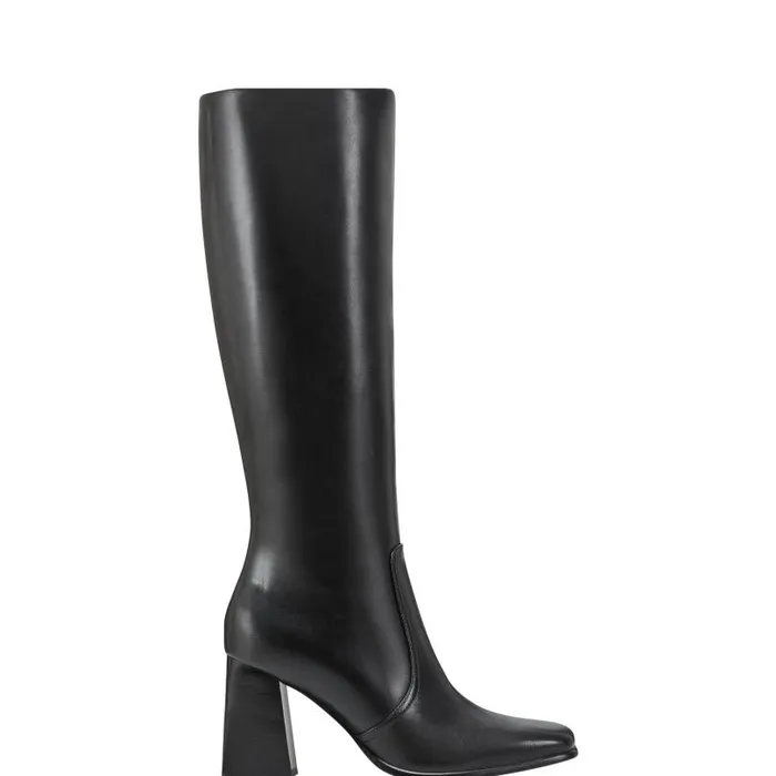 Women Marc Fisher Boots Dreeam Block Heeled Boot Black Leather