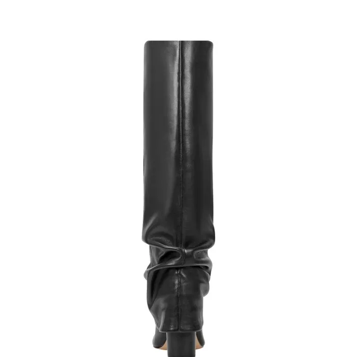 Women Marc Fisher Boots Lalita Foldover Dress Boot Black Leather