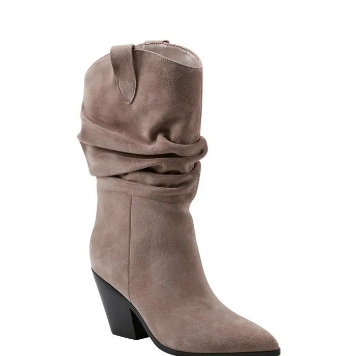 Women Marc Fisher Boots Myleea Slouchy Boot Natural Suede