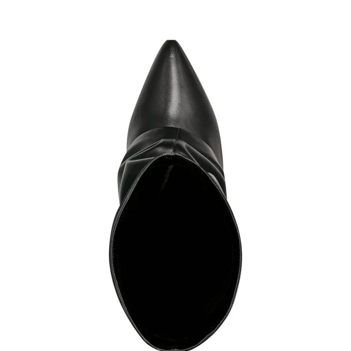 Women Marc Fisher Boots Nairine Foldover Dress Boot Black Leather