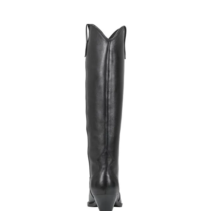 Women Marc Fisher Casual Boots Ander Western Boot Black Leather