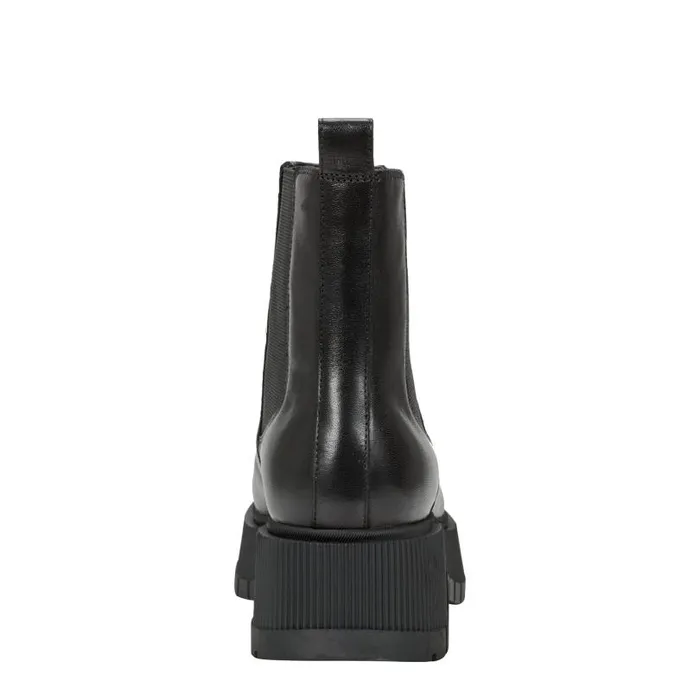 Women Marc Fisher Casual Boots Bermida Lug Sole Bootie Black Leather