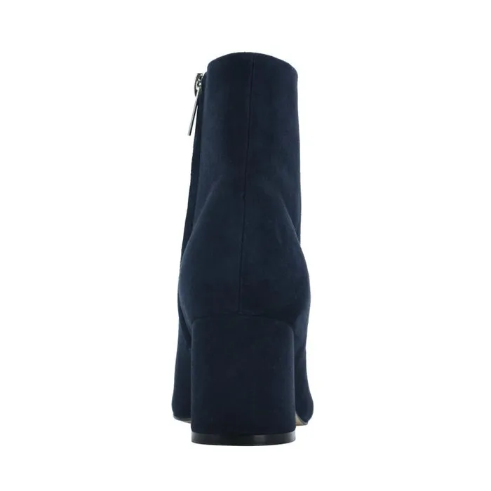 Women Marc Fisher Casual Boots Jarli Pointy Ankle Bootie Navy Suede