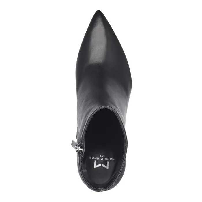 Women Marc Fisher Dress Boots Jarli Pointy Ankle Bootie Black Leather