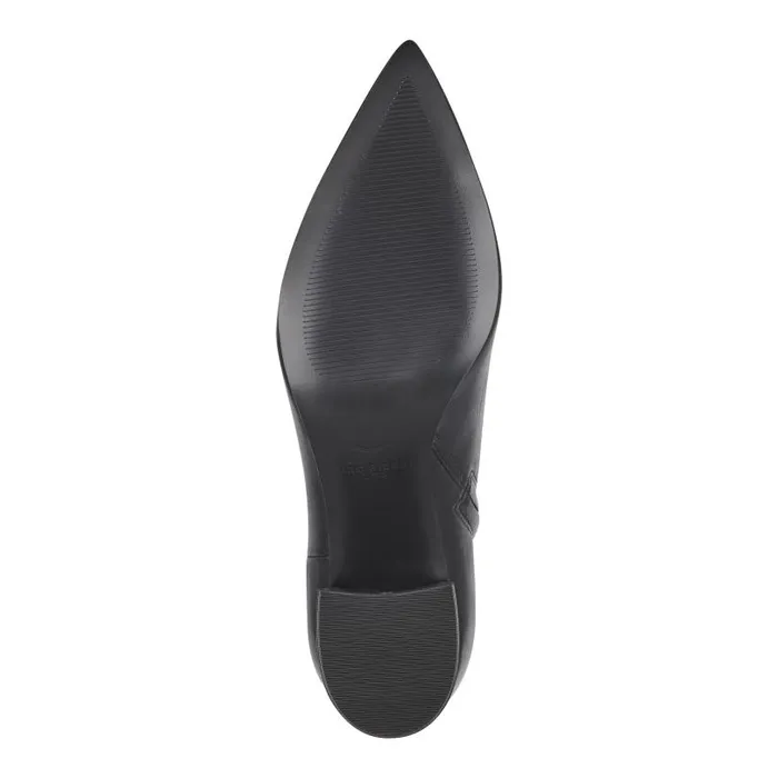 Women Marc Fisher Dress Boots Jarli Pointy Ankle Bootie Black Leather