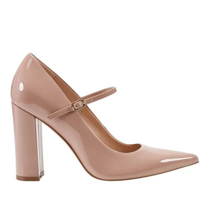 Women Marc Fisher Heels and Pumps Artie Mary Jane Pump Natural Patent Leather Women Marc Fisher Heels and Pumps Artie Mary Jane Pump Natural Patent Leather