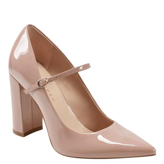 Women Marc Fisher Heels and Pumps Artie Mary Jane Pump Natural Patent Leather