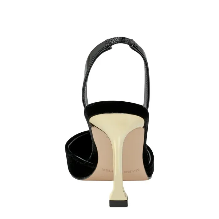 Women Marc Fisher Heels and Pumps Hadya Slingback Pump Black Velvet