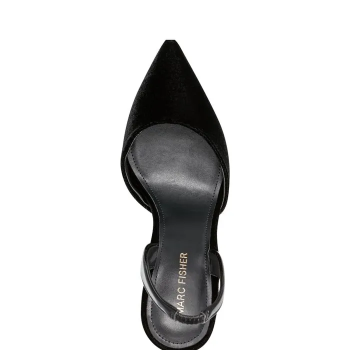 Women Marc Fisher Heels and Pumps Hadya Slingback Pump Black Velvet