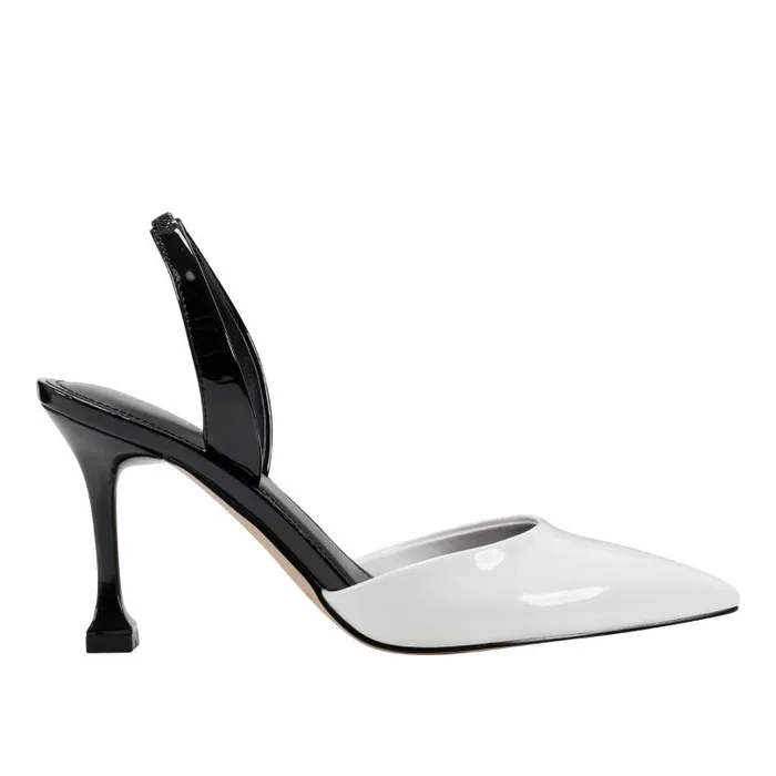 Women Marc Fisher Heels and Pumps Hadya Slingback Pump Whiteblack