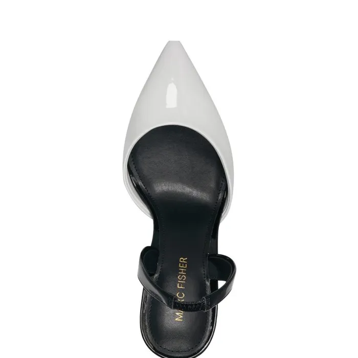 Women Marc Fisher Heels and Pumps Hadya Slingback Pump Whiteblack