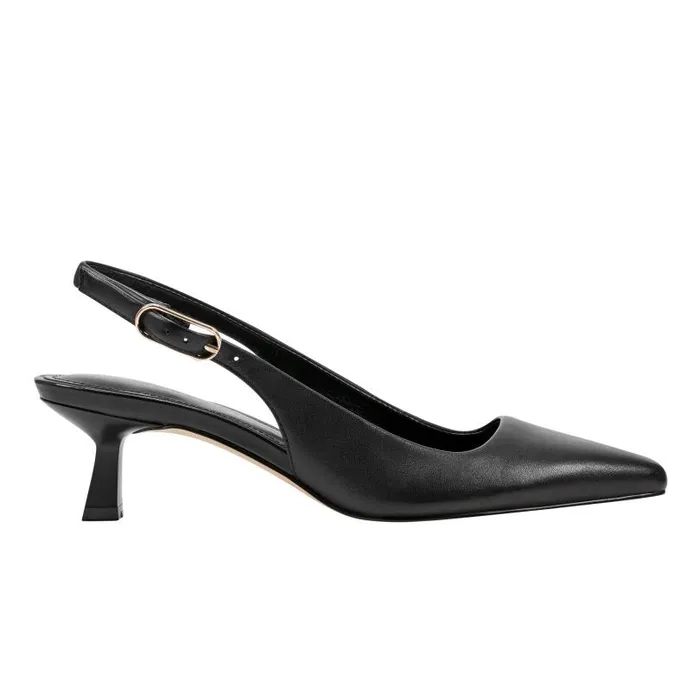 Women Marc Fisher Heels and Pumps Kory Slingback Pump Black Leather