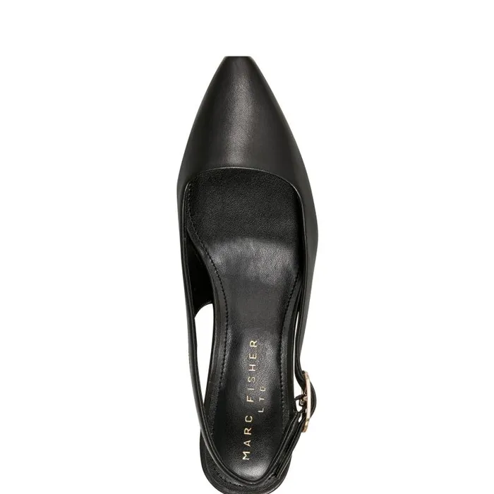 Women Marc Fisher Heels and Pumps Kory Slingback Pump Black Leather