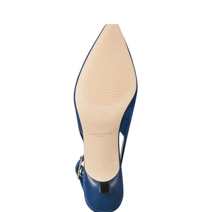 Women Marc Fisher Heels and Pumps Kory Slingback Pump Dark Blue Suede