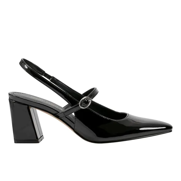Women Marc Fisher Heels and Pumps Lanai Slingback Pump Black Patent