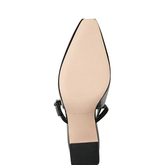 Women Marc Fisher Heels and Pumps Lanai Slingback Pump Black Patent