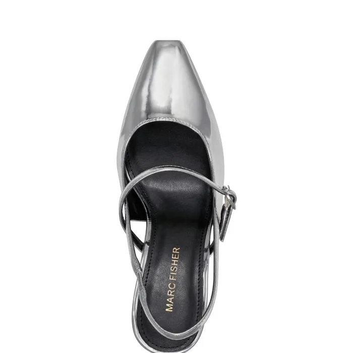 Women Marc Fisher Heels and Pumps Lanai Slingback Pump Silver