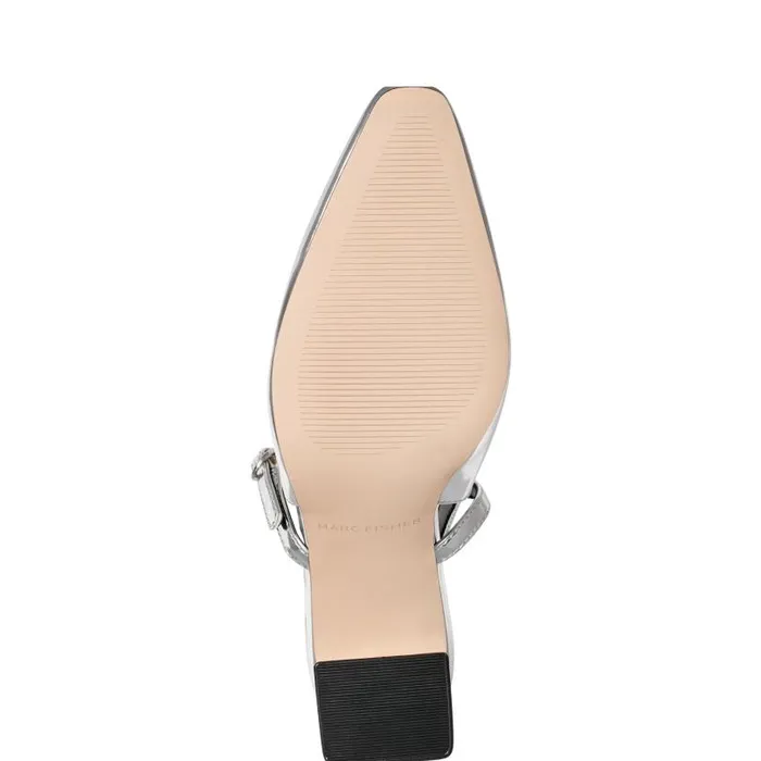 Women Marc Fisher Heels and Pumps Lanai Slingback Pump Silver