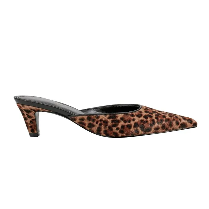 Women Marc Fisher Heels and Pumps Rosaly Heeled Mule Leopard