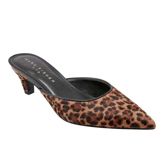 Women Marc Fisher Heels and Pumps Rosaly Heeled Mule Leopard