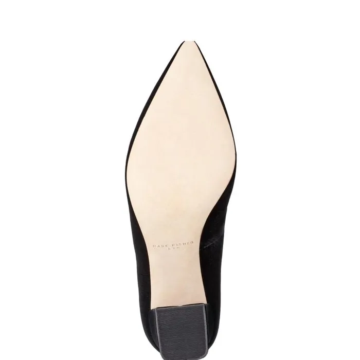 Women Marc Fisher Heels and Pumps Zala Block Heel Pointy Toe Pump Black Velvet