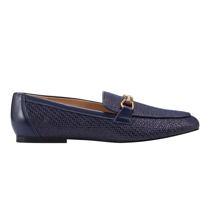 Women Marc Fisher Loafers and Flats Bleek Loafer Navy Raffia