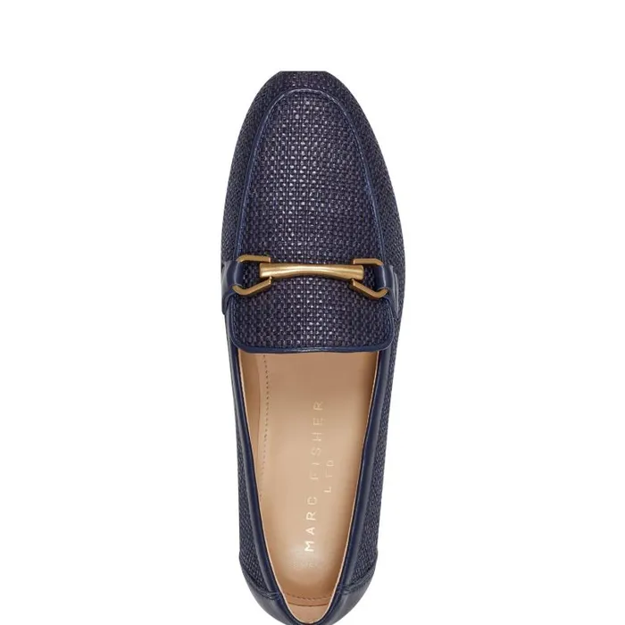 Women Marc Fisher Loafers and Flats Bleek Loafer Navy Raffia