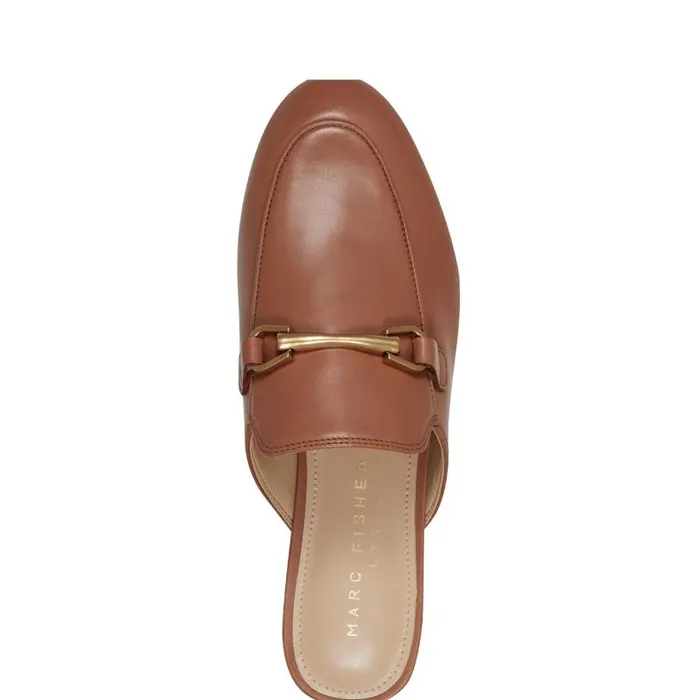 Women Marc Fisher Loafers and Flats Butler Loafer Mule Brown Leather