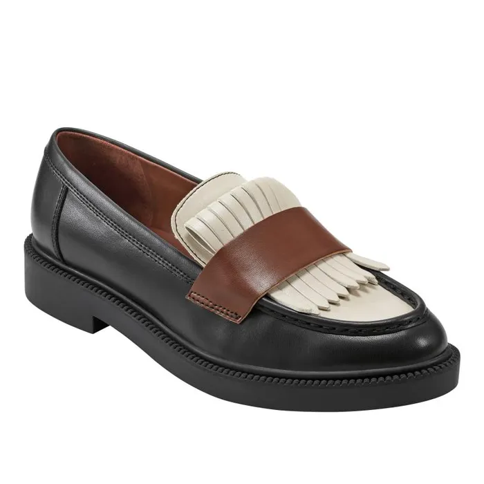 Women Marc Fisher Loafers and Flats Calixy Loafer Blackcreambrown