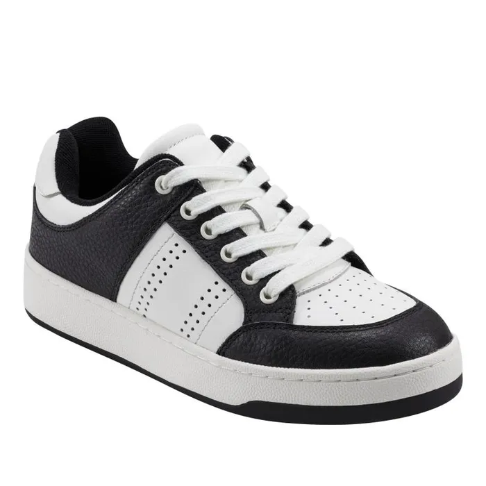 Women Marc Fisher Loafers and Flats Flynnt Laceup Sneaker Whiteblack