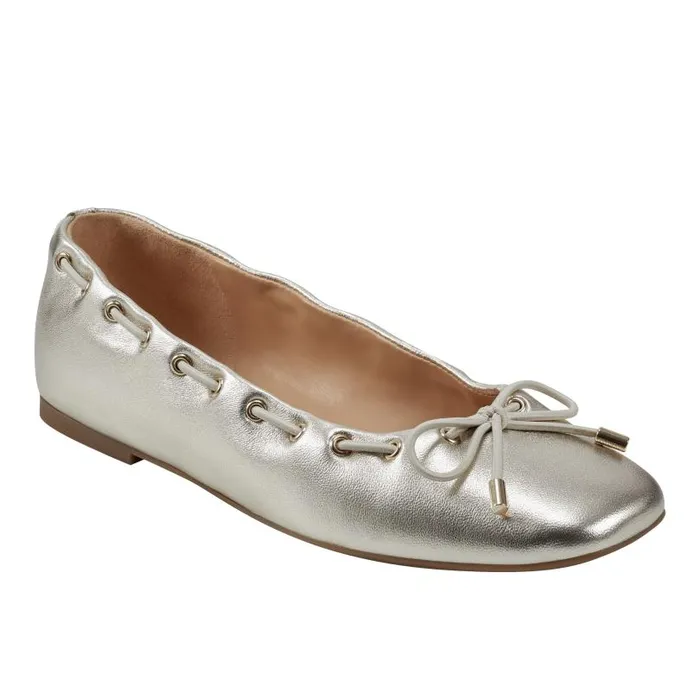 Women Marc Fisher Loafers and Flats Letizia SlipOn Casual Flat Platino