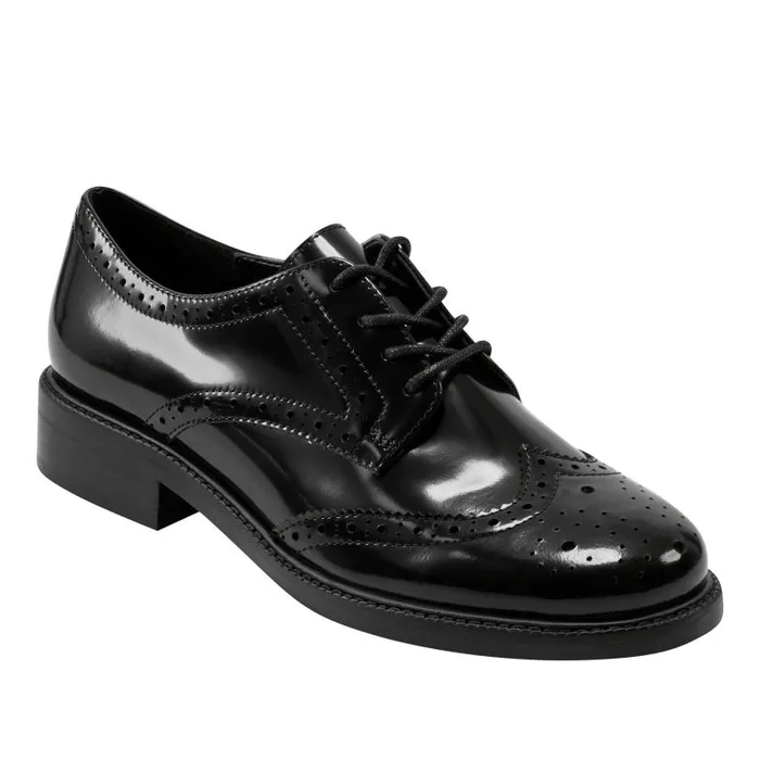 Women Marc Fisher Loafers and Flats Perrie LaceUp Oxford Black Leather