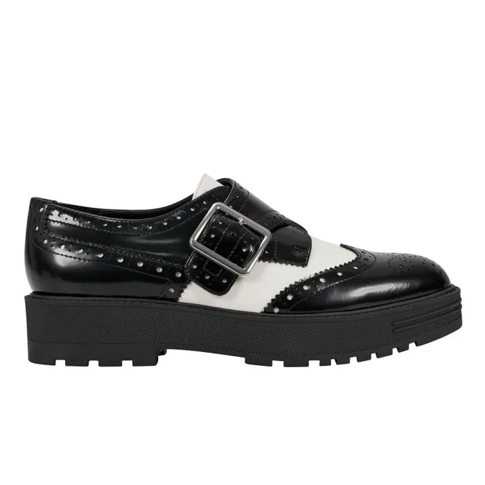Women Marc Fisher Loafers and Flats Remona Monk Strap Loafer Blackchic Cream Leather Women Marc Fisher Loafers and Flats Remona Monk Strap Loafer Blackchic Cream Leather