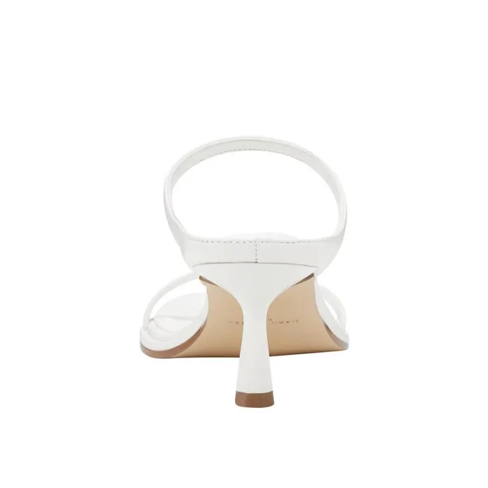Women Marc Fisher Mules and Slides Alonde Heeled Slide Sandal Chic Cream Leather