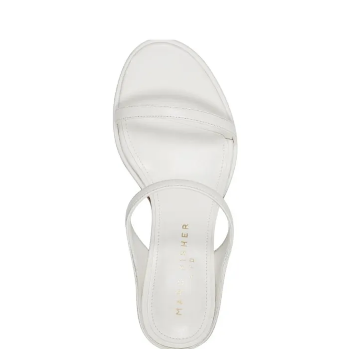 Women Marc Fisher Mules and Slides Alonde Heeled Slide Sandal Chic Cream Leather
