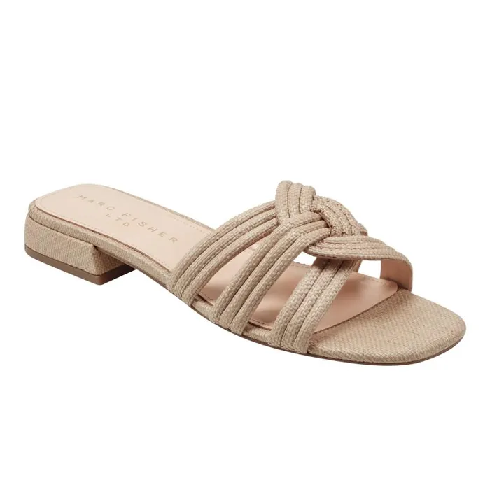 Women Marc Fisher Mules and Slides Casara Slide Sandal Natural