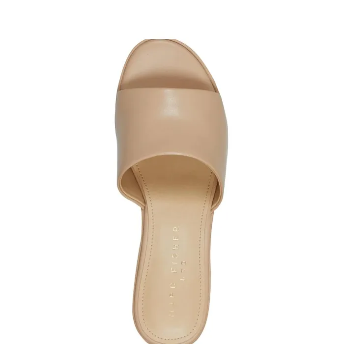 Women Marc Fisher Mules and Slides Forina Platform Slide Sandal Light Natural