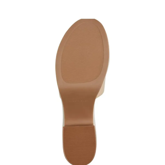 Women Marc Fisher Mules and Slides Forina Platform Slide Sandal Light Natural