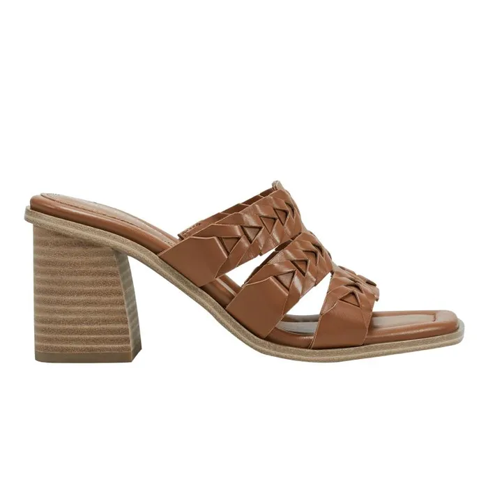 Women Marc Fisher Mules and Slides Melita Block Heel Sandal Medium Natural