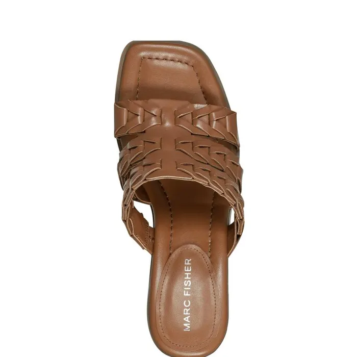 Women Marc Fisher Mules and Slides Melita Block Heel Sandal Medium Natural