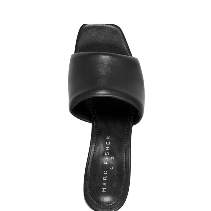 Women Marc Fisher Mules and Slides Nombra Block Heel Slide Sandal Black